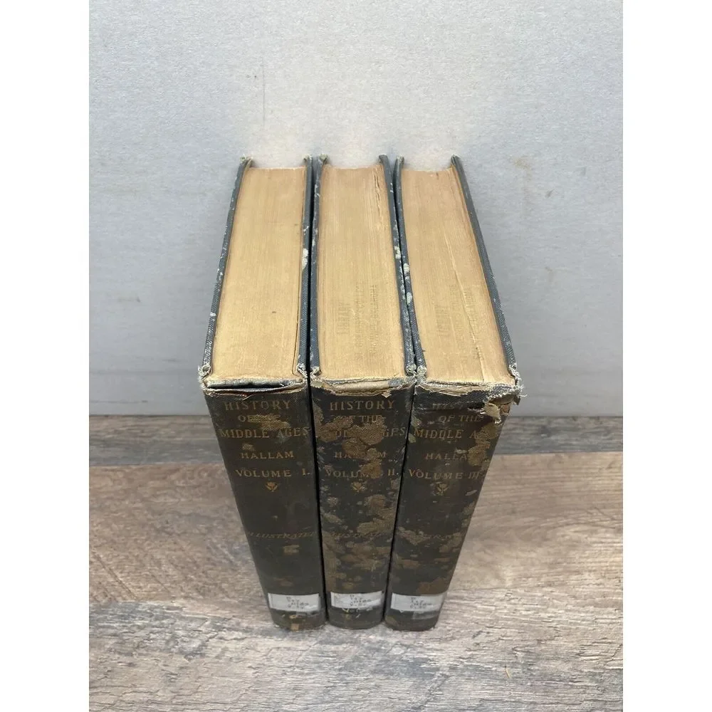 1900 History Of The Middle Ages‎ Vols. 1-3 Set by Henry Hallam - Rare